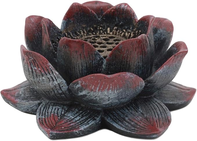 Ebros Buddha Padma Lotus Incense Holder Burner Figurine 4" Diameter Eastern Enlightenment Buddhist Meditation Home Fragrance Decor Accessory Statue