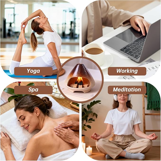 Terracotta Palo Santo Holder.A Mini Chimney for Burning Palo Santo Sticks and Sage,Smudge Bowl, Cone Burner,Smudge Bowl for Yoga Meditation Room Home Decor