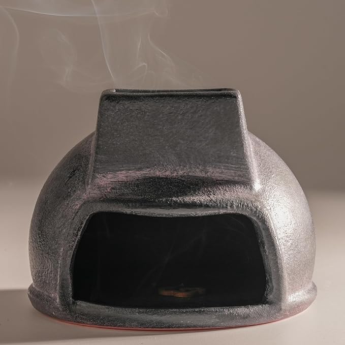 Terracotta Palo Santo Holder, Mini Mexican Style Chiminea Clay Incense Burner, Ceramic Aromatherapy Holder for Meditation, Yoga, Home Decor, Unique Meditation Gift