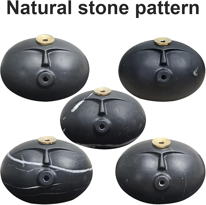 Handmade Stone Figure Stick & Reflux Incense Burner, Aromatherapy Diffuser for Home Decor, Meditation & Relaxation(Black)