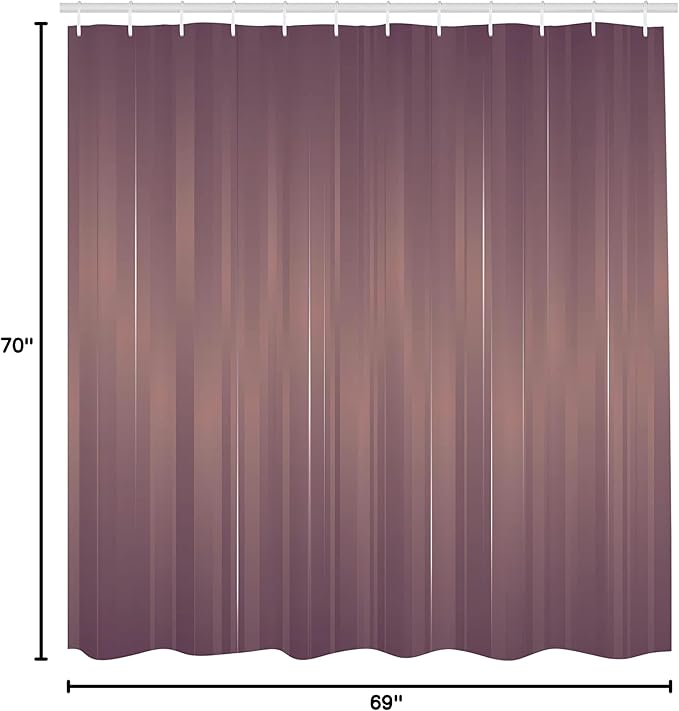 Ambesonne Abstract Art Shower Curtain, Vertical Color Bands Stripes Lines Vintage Dramatic Digital Illustration, Cloth Fabric Bathroom Decor Set with Hooks, 69" W x 70" L, Mauve Taupe