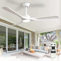 Depuley Ceiling Fan with Light and Remote: 52 Inch White 3 Blade Outdoor Fans for Patios - Dimmable Indoor Fan with Lights Fandelier for Gazebo