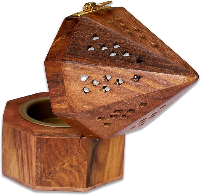 Yajna Traditional-Handmade Incense-Stick-and-Cones-Holder Incense-Burner-ash-Catcher-Stand (Octa Temple)