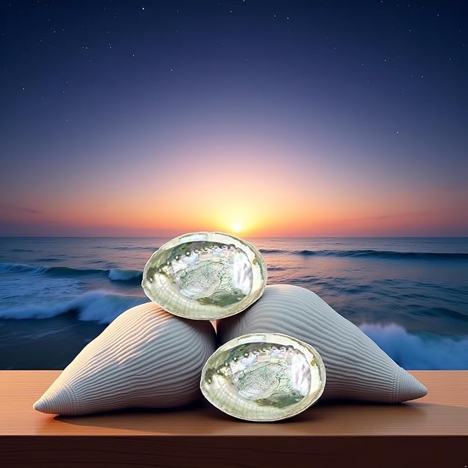 2pc Colorful Fashionable Large Abalone Shell Bowl,4-4.5 Inch Exquisite Natural Sea Shell Smudge Bowl for Sage Burning and Incense for Decor,Display and Great Gift,Incense and Incense Holders
