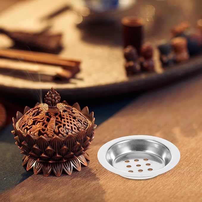 Zerodeko Small Incense Burner Screen 2Pcs Holder for Aromatherapy and Meditation 2.36In Accessories for Home Outdoor Picnic Camping