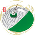 Japanese Arita Ware Incense Plate with Holder - 3.15x0.79 inches, Traditional Wamono Design, Porcelain 小紋柄香皿 (Diamond Shape Pattern)