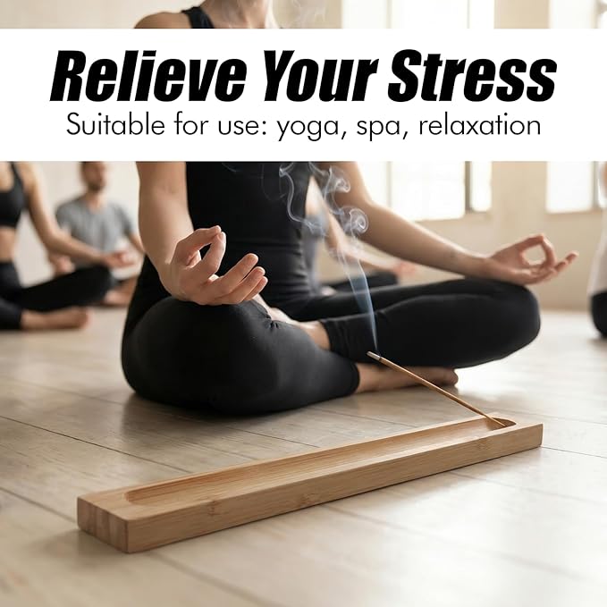 2 PCS Incense Holder for Sticks, Natural Bamboo Incense Stick Holder Incenses Burner for Meditation, Yoga, Home Decor, SPA, Table Decor