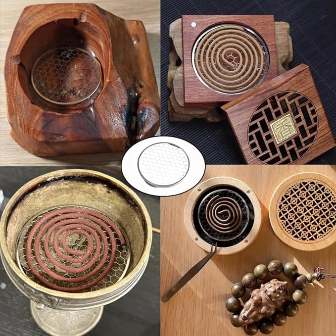 5 Pack Charcoal Incense Burner Mesh Screen Replacement Charcoal Discs Burner Screen Grille for Bakhoor Burner Charcoal Briquettes Charcoal Tablets Hanging Censer Resin Incense Burners Bowl
