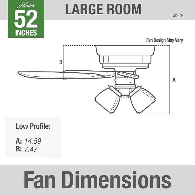 Hunter Builder, Indoor, Ceiling Fan, Pull Chain, 52 inch, Brushed Nickel