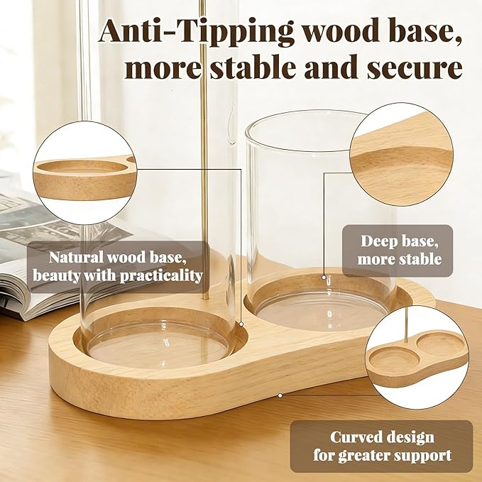 2-in-1 Glass Incense Holder with Ash Collector and Incense Stick Storage Upside Down Hanging Incense Holder, Anti-Splashing Design, Perfect for Meditation, Yoga, Spa, and Home Decoration