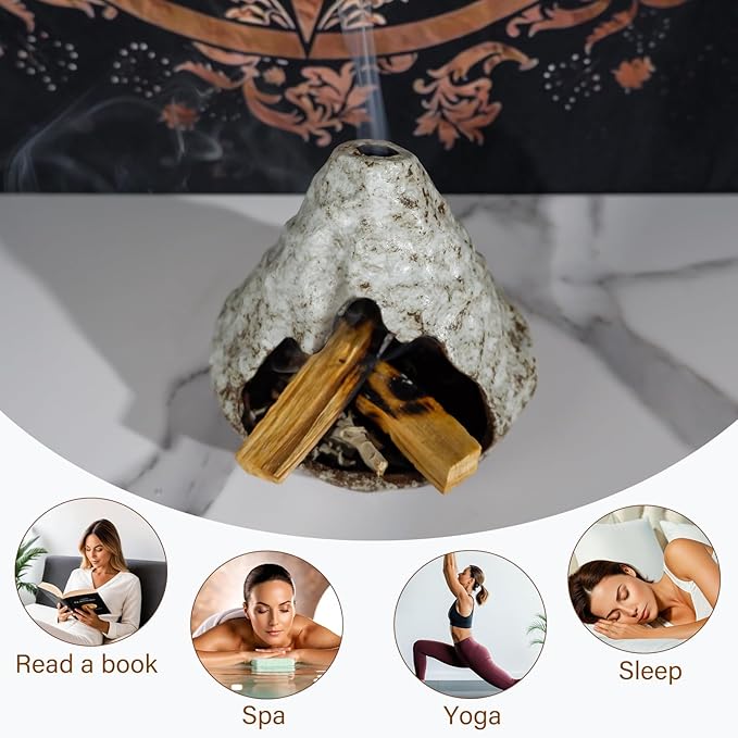 MOUGIGI Palo Santo Burner- Zongzi Modeling Incense Holder with Ash Catcher-Perfect for Sage, Sticks, and Copal-Aromatherapy Meditation Gift for Women-Perfect for Yoga, Meditation, and Anxiety Relief