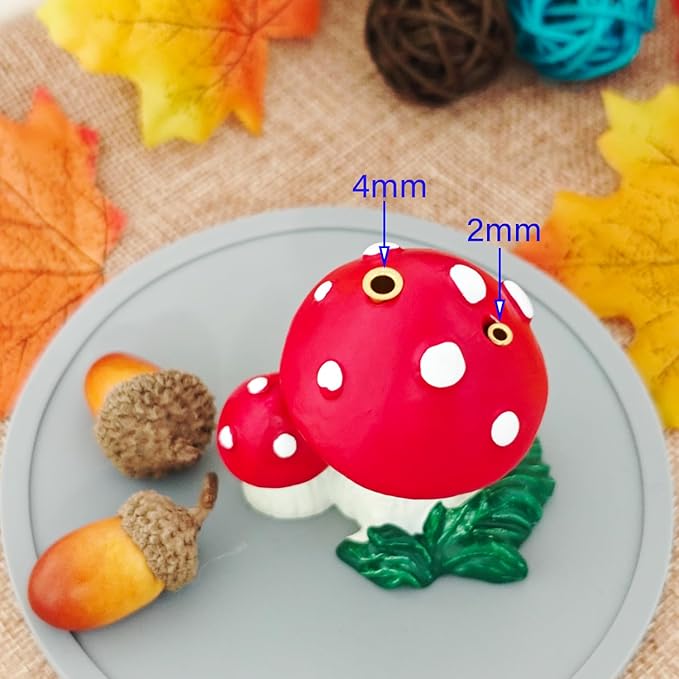 Mushroom Incense Holder for Sticks, Cute Mushroom Incense Burner Dual Sizes Holes for Sticks, Statue Christmas Home Decorations, Unique Gift for Women Men