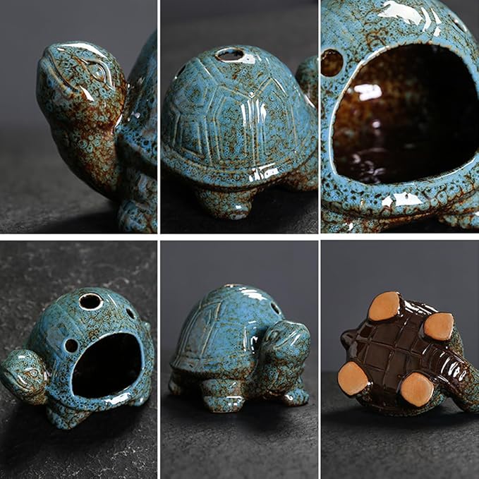 Turtle Palo Santo Holder Ceramic Palo Santo Burner Sage Holder for Burning,Sea Turtle Incense Holder for Wood Sticks Incense Cones and Sage,Incense Burner for Yoga Zen Meditation Altar Decor (A)