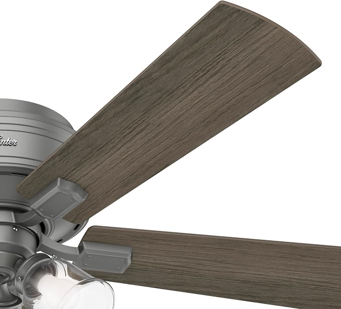 Hunter Crestfield, Indoor, Ceiling Fan, Quiet, 52 inch, Matte Silver