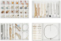 ProCase Stackable Jewelry Organizer Trays for Drawers, Jewelry Drawer Inserts Container Display Case Storage for Earring Necklace Rings Bracelet with Removable Dividers -Warmwhite, 4 Layers
