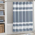 Madison Park Shower Curtain Spa Waffle Weave Long Shower Curtain for Bathroom 3M Scotchgard Moisture Management, Spa Quality Modern Shower Curtains for Bathroom, Long: 72x78 Indigo Blue