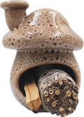 Palo Santo Holder and Sage Burner,Ceramic Mushroom Incense Cone Burner,Mini Chiminea Sage Ash Catcher, Smudge Bowl for Yoga Meditation Home Decor,Speckled White