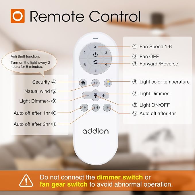 addlon 2 Pack 52 inch Ceiling Fans with Lights, Black Low Profile Ceiling Fan with Light and Remote Control, Flush Mount, Reversible, 3 Wood Blades, 3CCT Dimmable, Ceiling Fan for Indoor/Outdoor Use