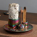 Comeon Ceramic Incense Stick Holder,Home Yoga 3 in 1 Incense Burner Sage Holder for Burning