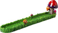 Mushrooms in Green Field Incense Stick Holder Burner with Ash Catcher