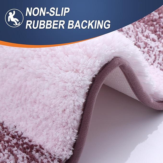 OLANLY Large Bathroom Rugs Mat 40x24, Extra Soft Absorbent Microfiber Bath Rugs, Rubber Backing, Quick Dry, Machine Washable Bath Mats for Bathroom Floor, Tub and Shower, Home Decor Accessories, Mauve
