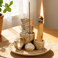 Tnstbiee 4.1-Inch 5-in-1 Ceramic Smudge Bowl-Versatile Incense Stick Holder and Smudging Dish for Palo Santo and Sage–Ideal for Zen Altar, Meditation,Yoga, and Aromatherapy–Easy to Clean Brown Design