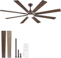 ZMISHIBO 72 inch Oil Rubbed Bronze Ceiling Fans with Lights and Remote, Indoor/Outdoor Farmhouse Ceiling Fan for Living Room Patio, 6 Speed Reversible Quiet DC Motor, 3CCT, Dual Finish Blades