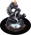Dragon Backflow Incense Burner Waterfall Incense Holder Aromatherapy Ornament Handmade Ceramics Gift Home Decor, with 10 Backflow Incense Cones for Waterfall Burner