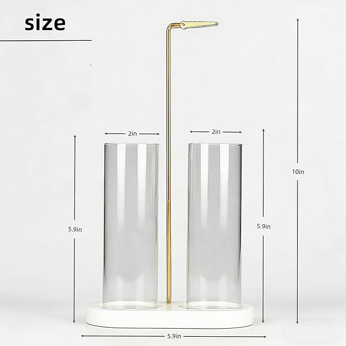 White Incense Holder,Glass Incense Sticks Burner Holder with Storage,Hang Upside Down Incense Holder for Sticks with Glass Ash Catcher for Meditation Yoga Spa Room Decor (White)