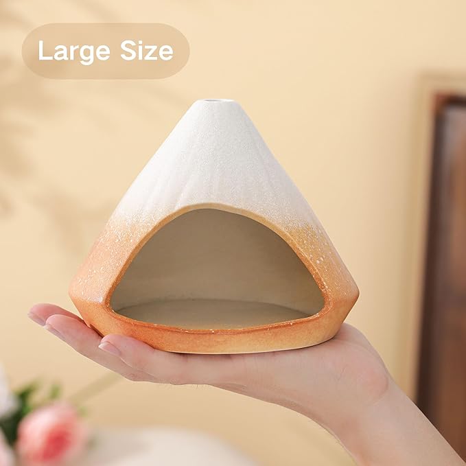 Chiminea Palo Santo Holder Sage Burner, Ceramic Incense Holder for Burning Sage Smudge Sticks and Palo Santo, Smudge Bowl for Yoga, Meditation, and Energy Cleansing (Orange)