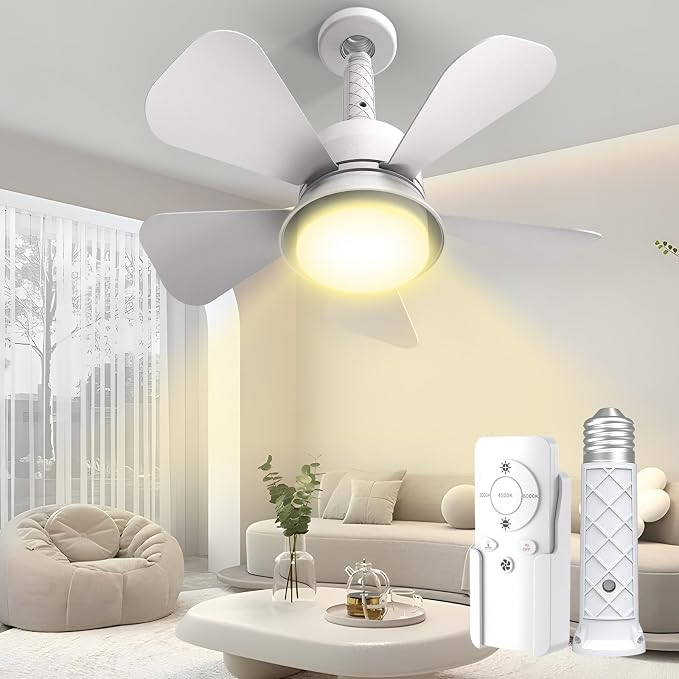 Ceiling Fans with Lights and Remote, 5 Brightness Dimmable Modern Ceiling Fan with Light, 1000 Lumens LED Ceiling Fans for Bedroom Kitchen Garage