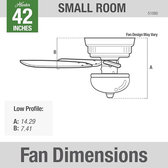 Hunter Newsome, Indoor, Ceiling Fan, with LED Light, 42 inch, Fresh White