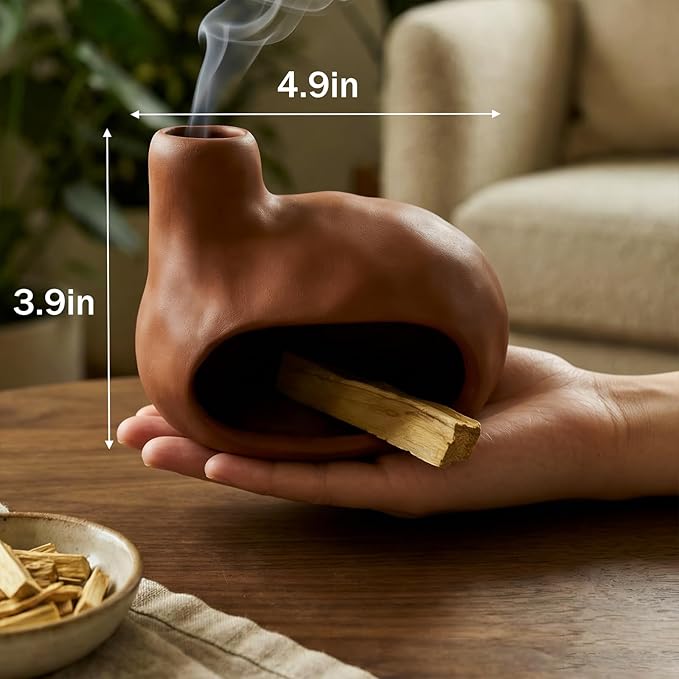 CEREMONY Palo Santo Holder -Mini Ceramic Incense Holder for Palo Santo and Sticks - White Sage Holder for Meditation Decor