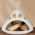 Palo Santo Holder, Palo Santo Burner for Cedar, Sage Burning, Mountain Modeling Smudge Bowl Fireplace Chimney Smudge Bowl for Yoga, Meditation and Energy Cleansing Aromatic Home(White Gold)
