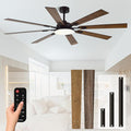 72 Inch Ceiling Fans with Lights and Remote, Dual Color 8 Blades, Bedroom Living Room Office Library Cafe Outdoor Industrial, 3CCT Dimmable, 6 Speed Reversible Quiet DC Motor, Brown/Wood Grain