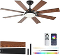 Ceiling Fan With Light & Remote Indoor/Outdoor Use 52 Inch Brown | Reversible DC Motor,3CCT, Dimmable, Timer, Noiseless,Ceiling Fan for Bedroom Living Room