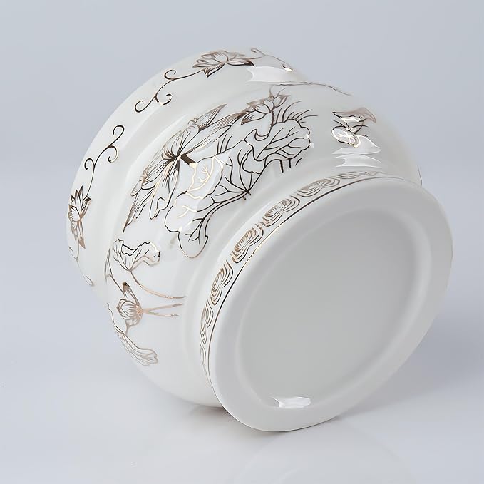 Qinlang Small White Ceramic Buddhist Incense Burner Bowl, Buddha Incense Holder for Stick - 4 Inches