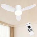 Small 3 Blade Ceiling Fan with Light 32 Inch Flush Mount Fan with Remote | 26W 2600LM 3CCT Low Profile Ceiling Fan Light Fixtures for Garage Closet Kids Room Bedroom Living Room Kitchen Modern White