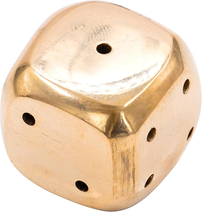 Brass Dice Shape Agarbatti Stand Incense Stick Holder Dice/Pasa Design Shape with Round Edges for Home Purifying Pooja Prayer Home Temple Mandir Office and Gifting (Dice Shape)
