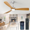 Ceiling Fans with Lights and Remote: 52-Inch Ceiling Fan 3 Blades Low Profile Outdoor - Modern Ceiling Fans with Remote APP Control Quiet Reversible DC Motor for Patio Living Room
