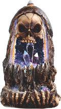 ICE Armor 6.75" H Grim Reaper Backflow Incense Burner with LED Light Skull Incense Holder Statue Sculpture Ornament Decoration Home/Room Decor Ideas