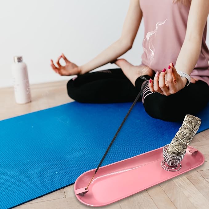 SLKIJDHFB Incense Stick Holder Palo Santo Holder, Sage Holder, Handmade Incense Burner Home Decor for Meditation Yoga Pink