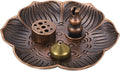 uxcell 4Pcs Flower Incense Holder, Incense Burner Holder, Lotus Multiple Hole, Cone Shape and Gourd-Shape Ash Catcher for Yoga, Meditation Copper
