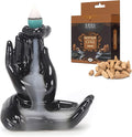 SOUL STICKS Backflow Incense Holder Burner Waterfall Fountain for Home, Office, Yoga, Room Decor & Aromatherapy with 1 Pack of 10 Backflow Fragrance Cones Included (Meditation Hands)