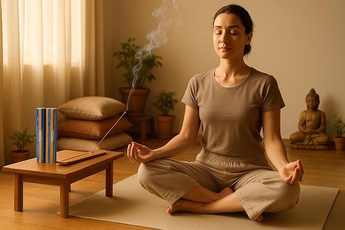Satya Nag Champa Sandalwood 15grams x 2 Packs Incense Sticks with Seedlink Incense Sticks Holder for Positivity, Meditation, Relaxation, Yoga, Healing