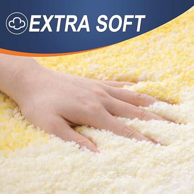 OLANLY Bathroom Runner Rugs Mat 47x24, Extra Soft Absorbent Microfiber Bath Rugs, Rubber Backing, Quick Dry, Washable Long Bath Mats for Bathroom Floor, Tub and Shower, Home Decor Accessories, Yellow