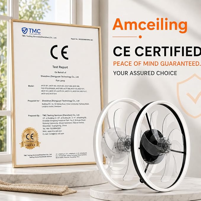 20 Inch Low Profile Ceiling Fans with Lights and Remote, Black | Flush Mount 7-Blade Fandelier with App Control, 3CCT Dimmable, Quiet Reversible DC Motor, 6 Speeds Ceiling Fan for Bedroom