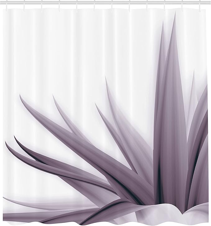 Ambesonne Flower Shower Curtain, Ombre Color Change Style Leaves Water Colored Print Calming Details Image, Cloth Fabric Bathroom Decor Set with Hooks, 69" W x 84" L, Mauve Coconut
