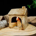 Mougigi Ceramic Brown House Palo Santo Burner Holder | Mini Chiminea Design for Sage & Incense Cones | Stable Base Smudge Bowl Dish | Perfect for Zen Altar, Meditation, Yoga Spaces, Home Decor & Gifts