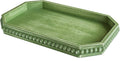 Hrastany Sage Green Wood Decorative Tray, Coffee Table Tray for Ottoman